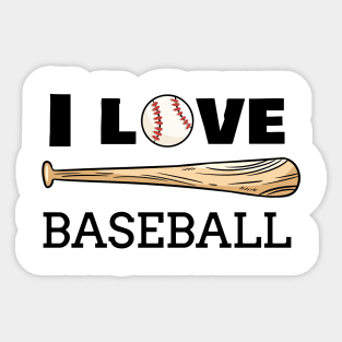 I Love Baseball Sticker